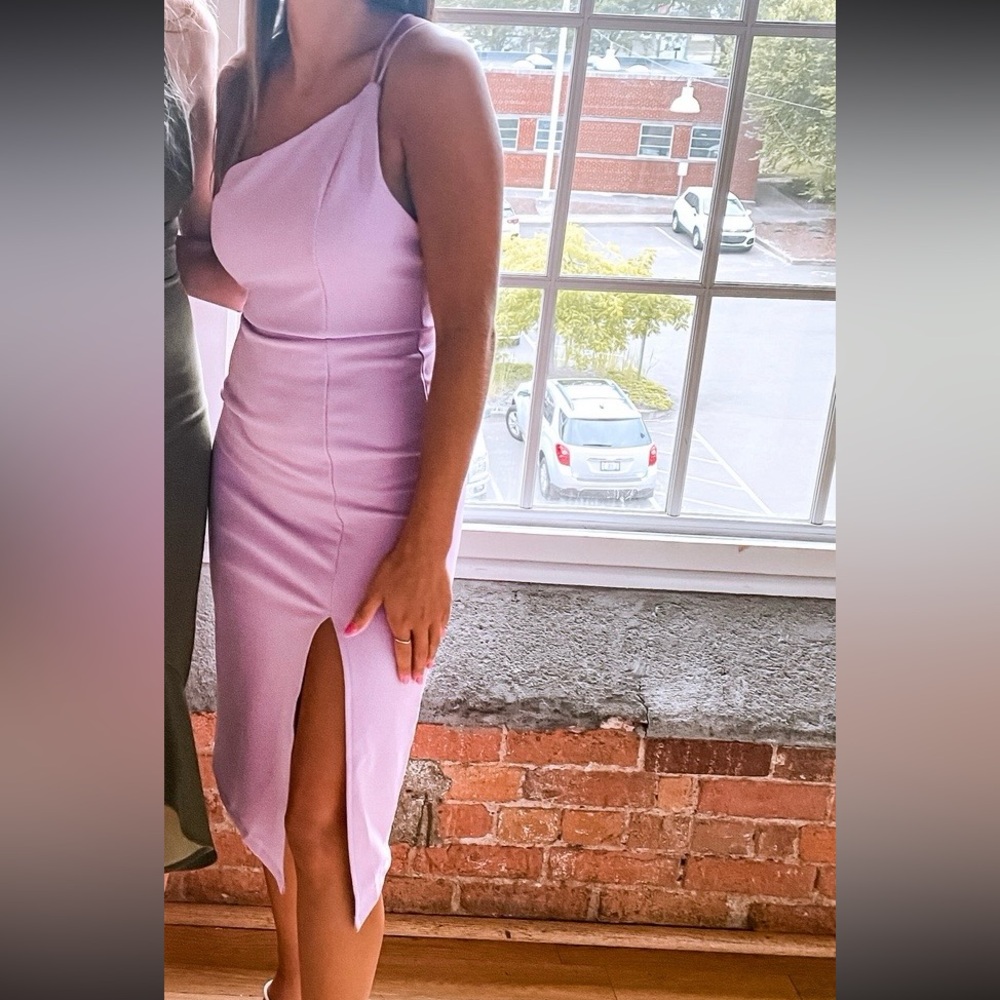 Hello Molly Lilac One-Shoulder Dress